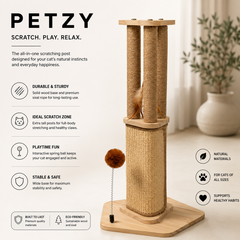 Petzy™ Eco Wooden Cat Scratching Tower