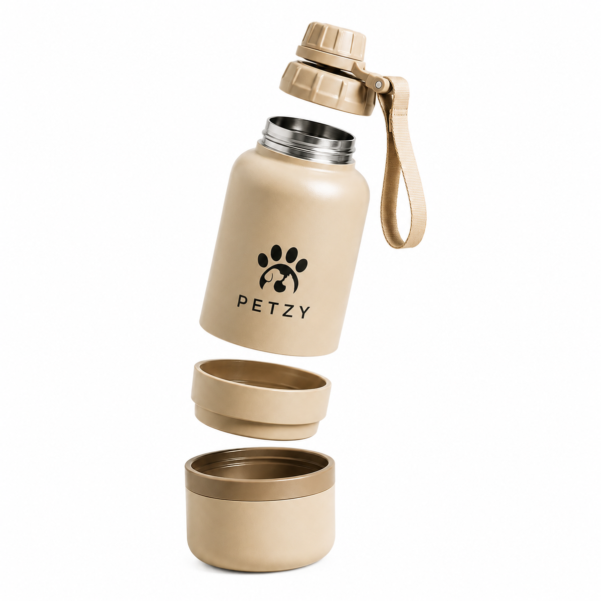 Petzy™ 3-in-1 Stainless Steel Dog Travel Water Bottle