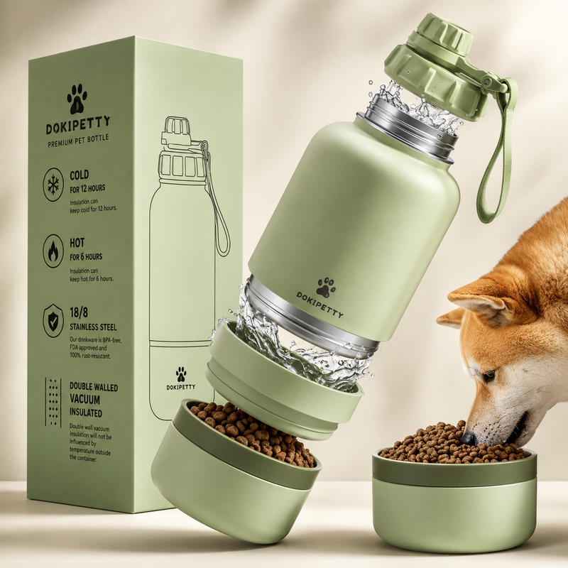 Petzy™ 3-in-1 Stainless Steel Dog Travel Water Bottle