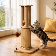 Petzy™ Eco Wooden Cat Scratching Tower