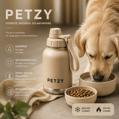 Petzy™ 3-in-1 Stainless Steel Dog Travel Water Bottle
